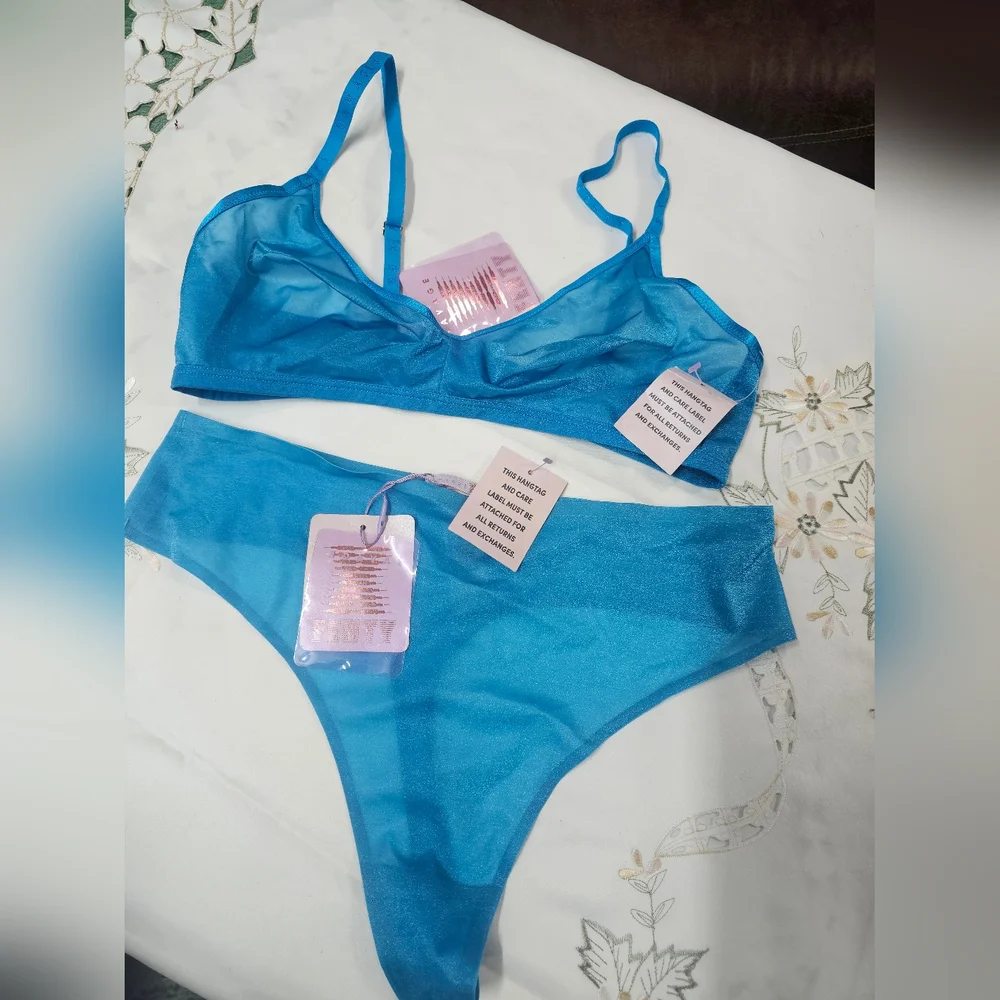 NWT Savage X Fenty Set Blue - Picture 1 of 9
